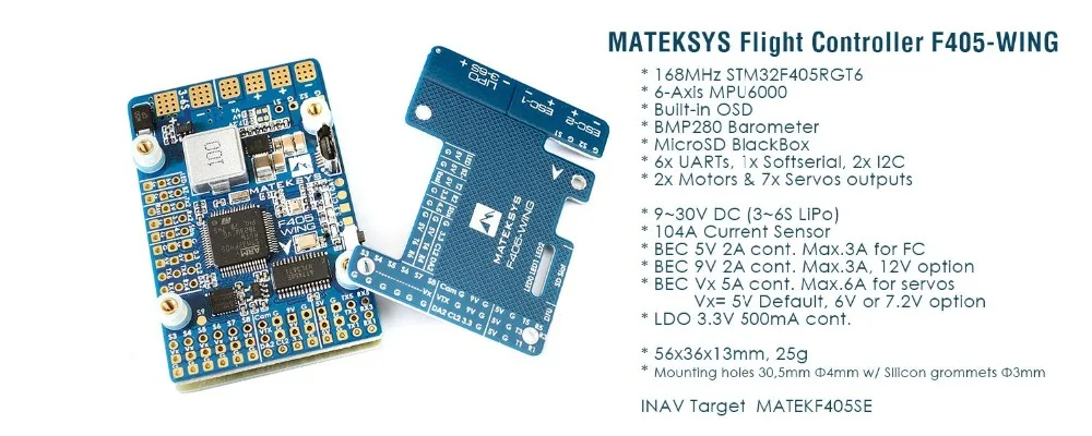 Matek MatekSys F405-WING STM32F405 управление полетом с INAVOSD MPU6000 BMP280/Поддержка летающее крыло фиксированное крыло FC