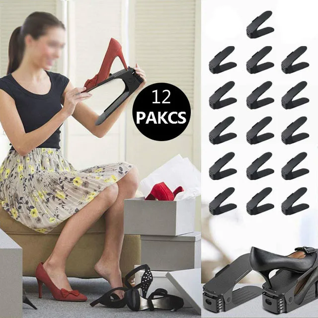 

12pcs Home Use Shoe Rack Organizer Modern Double Cleaning Storage Convenient Shoebox Living Room Shoes Organizer Stand Scarpiera