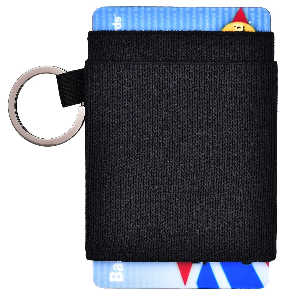 Minimalist Slim Wallet Elastic Front Pocket Credit Card Holder for Men Thin Credit Card Sleeve ...