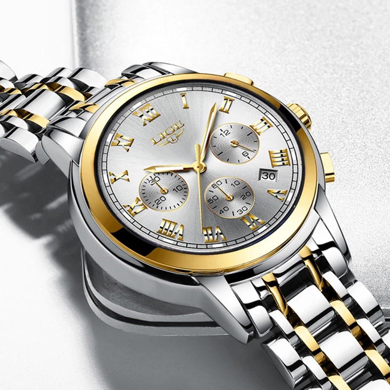 2018 New Watches Men Luxury Brand LIGE Chronograph Men Sports Watches Waterproof Full Steel Quartz Men's Watch Relogio Masculino