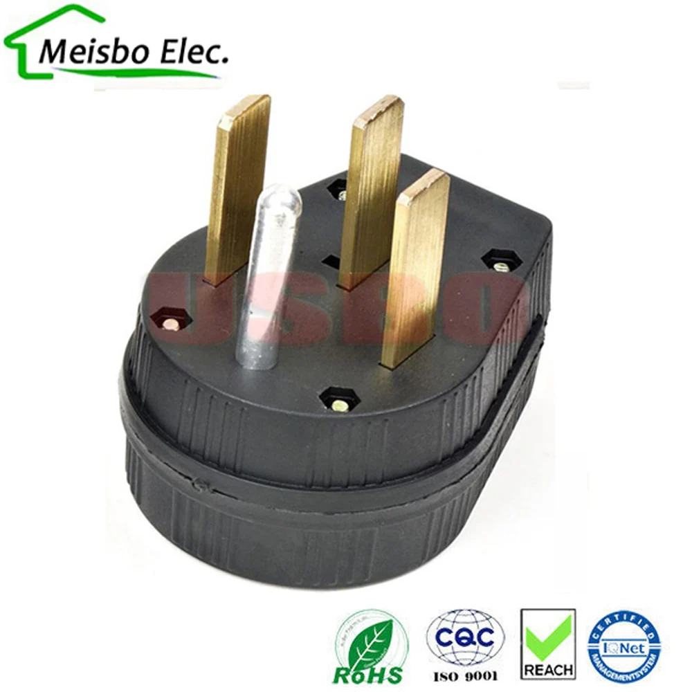 

Supply Black America 50A 125V 250v Nema L14-50P us 4 pole industry power converter plug male wire connector