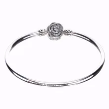 925 стерлингового серебра браслет из розового подходит оригинальные подвески серебряный браслет на запястье для Для женщин DIY 925 ювелирные изделия делая