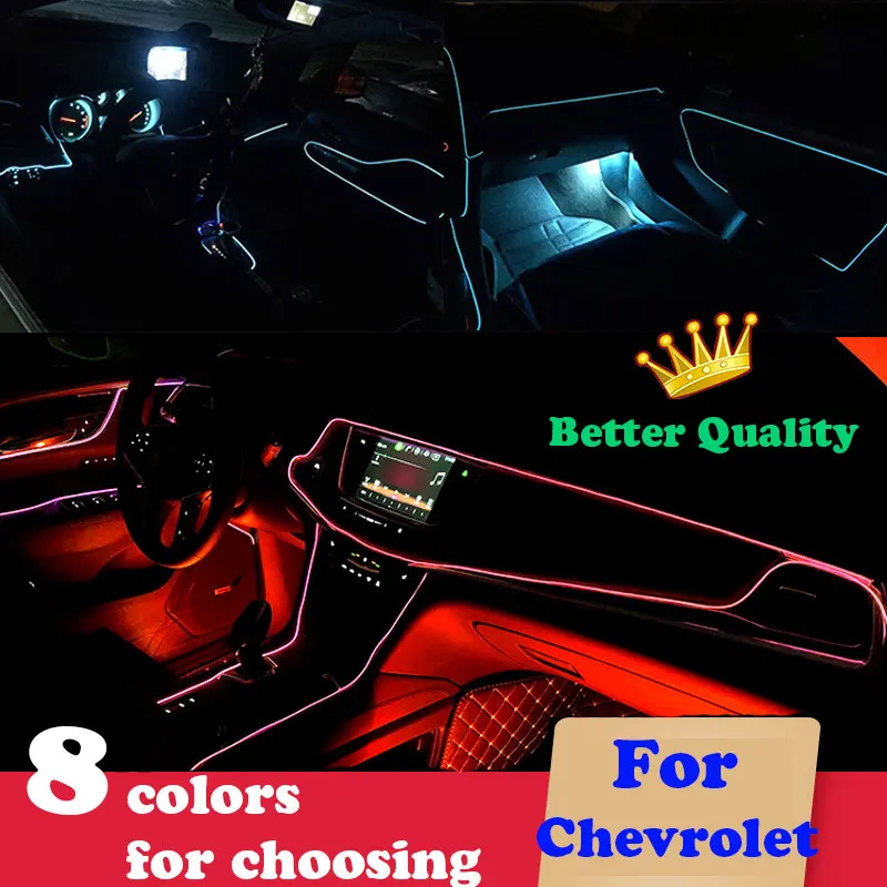 

3M Car Styling Interior Moulding LED Strip Light For Chevrolet Cruze Malibu Sail Epica Aveo Lova Trax Captiva Accessories