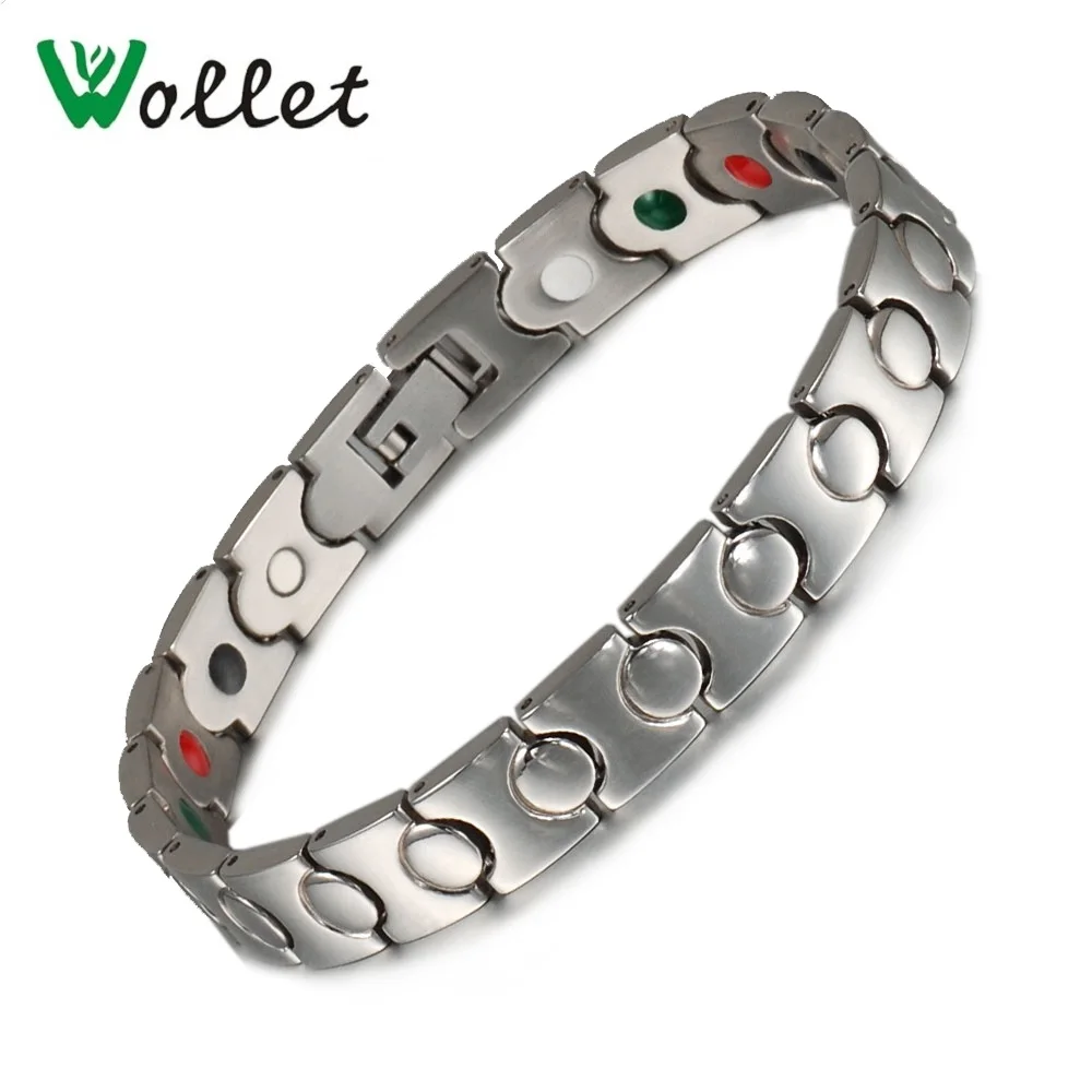 Wollet Jewelry 5 в 1 магнитный браслет из нержавеющей стали для женщин Серебряный цвет