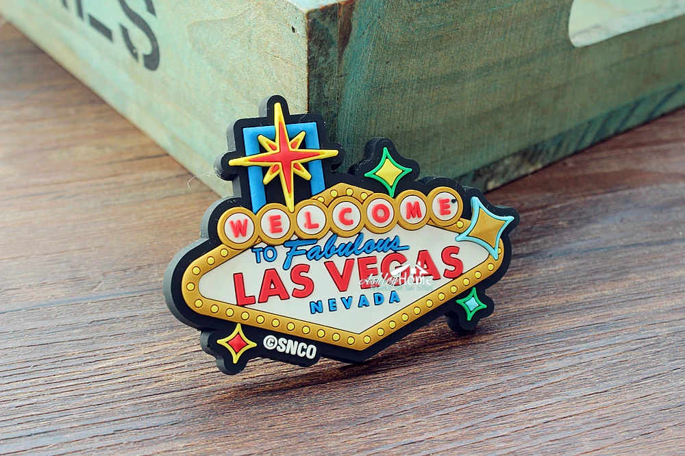 Las Vegas Nevada USA ТУРИСТИЧЕСКИЙ СУВЕНИР 3D резиновый магнит на холодильник идея подарка