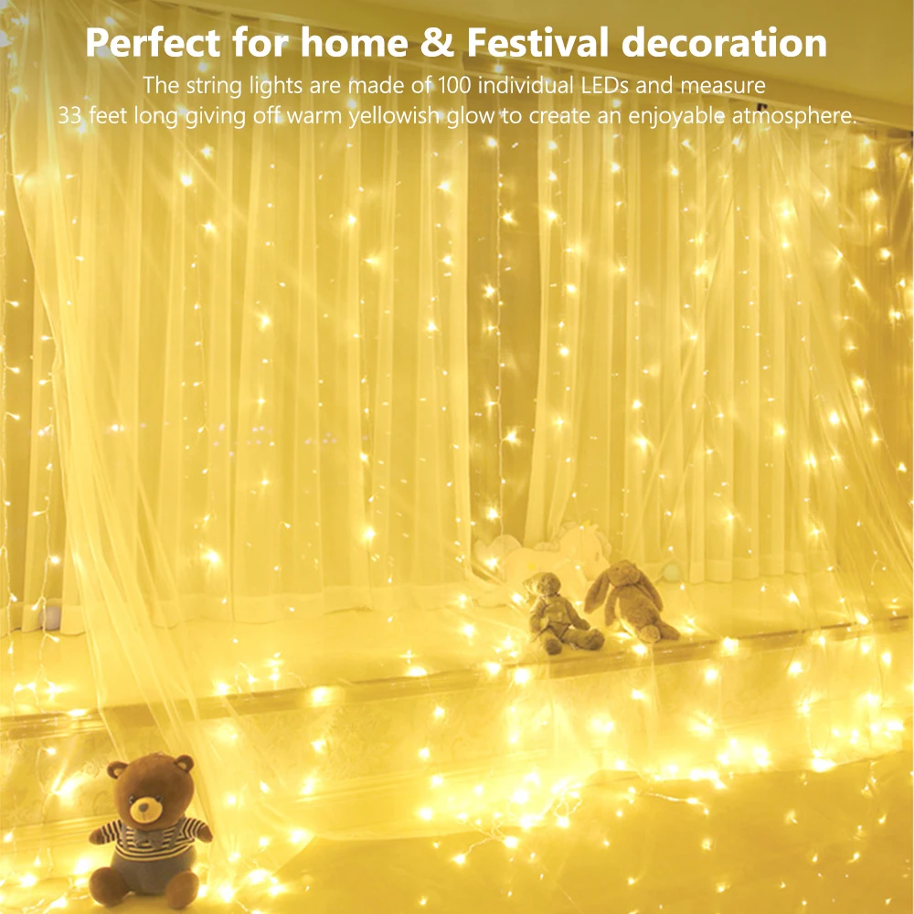 

3M x 3M 300LED USB LED Home Outdoor Holiday Christmas Decorative Wedding xmas String Fairy Curtain Lights Garlands Strip Lights