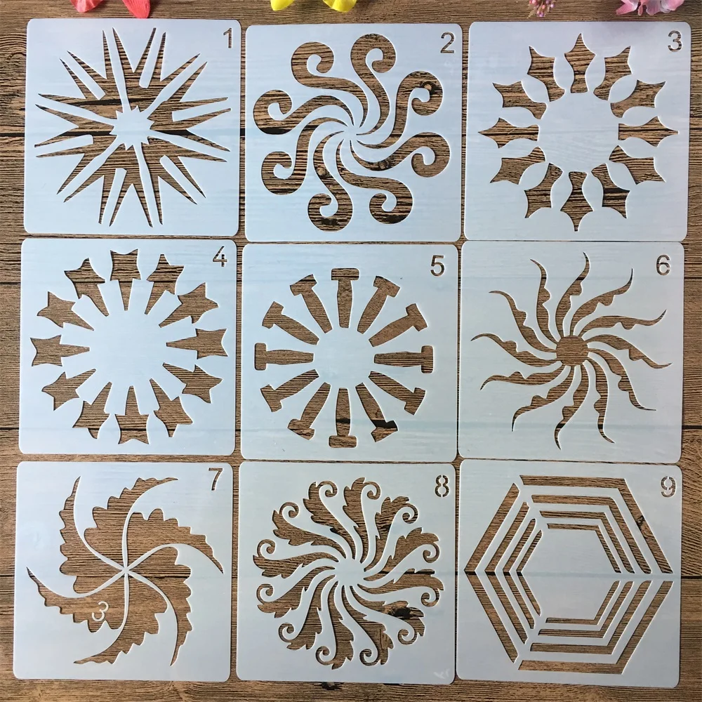 

New 24Pcs/Set 13cm Mandala Round DIY Layering Stencils Painting Scrapbook Coloring Embossing Album Decorative Template Wholesale