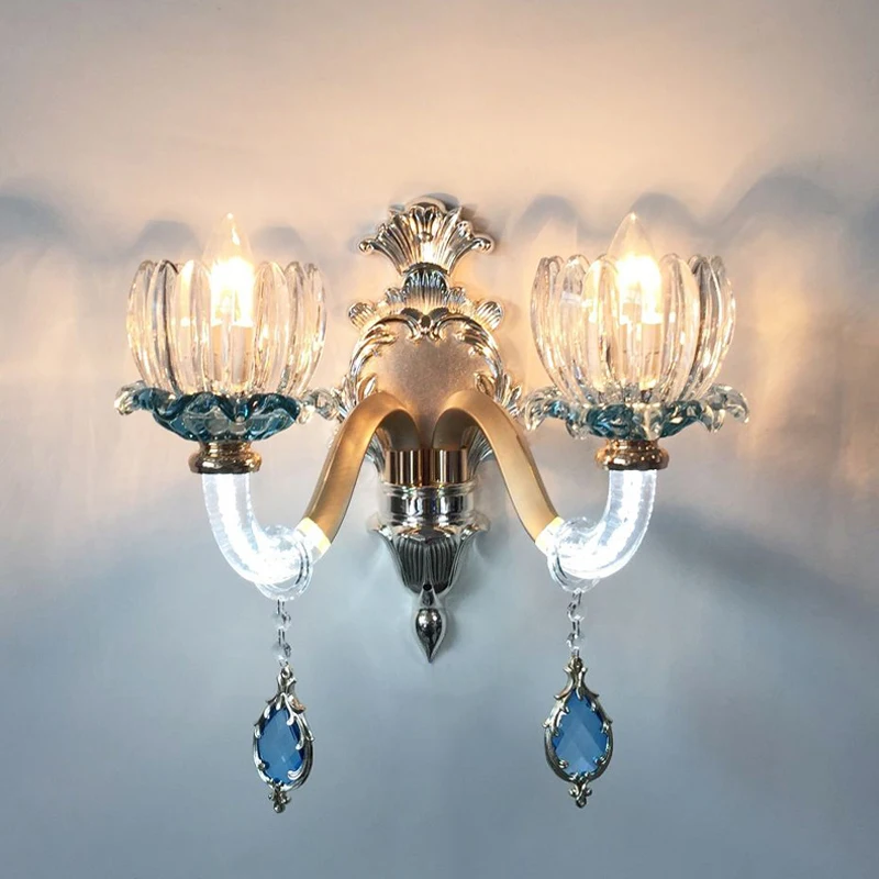 Crystal Wall Lamp Bedroom Bedside Light Hotel Living Room Background