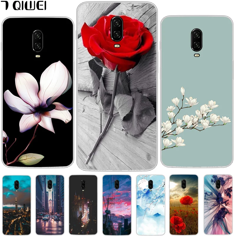 

For Oneplus 6T Case 6.4'' Silicone Soft Case For One plus 6T Cover OnePlus 6T Case Oneplus6T Funda One Plus 6 T Flower Street