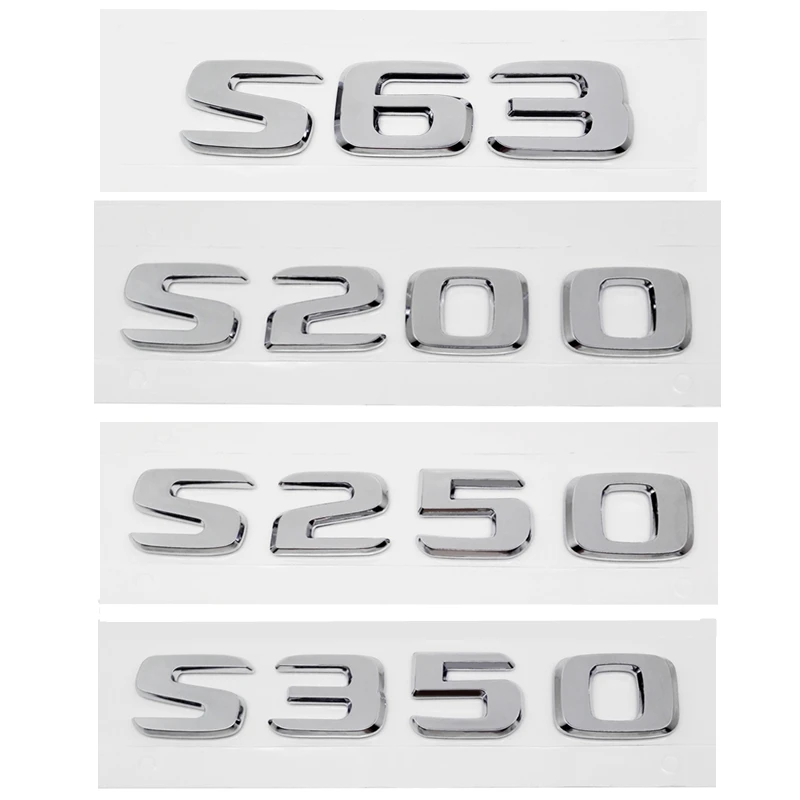 For W210 W212 W205 W124 W163 for Mercedes Benz S Class AMG S63 S200 S250 S350 Trunk Rear Lid Emblem Badge Alphabet Letter Decal |