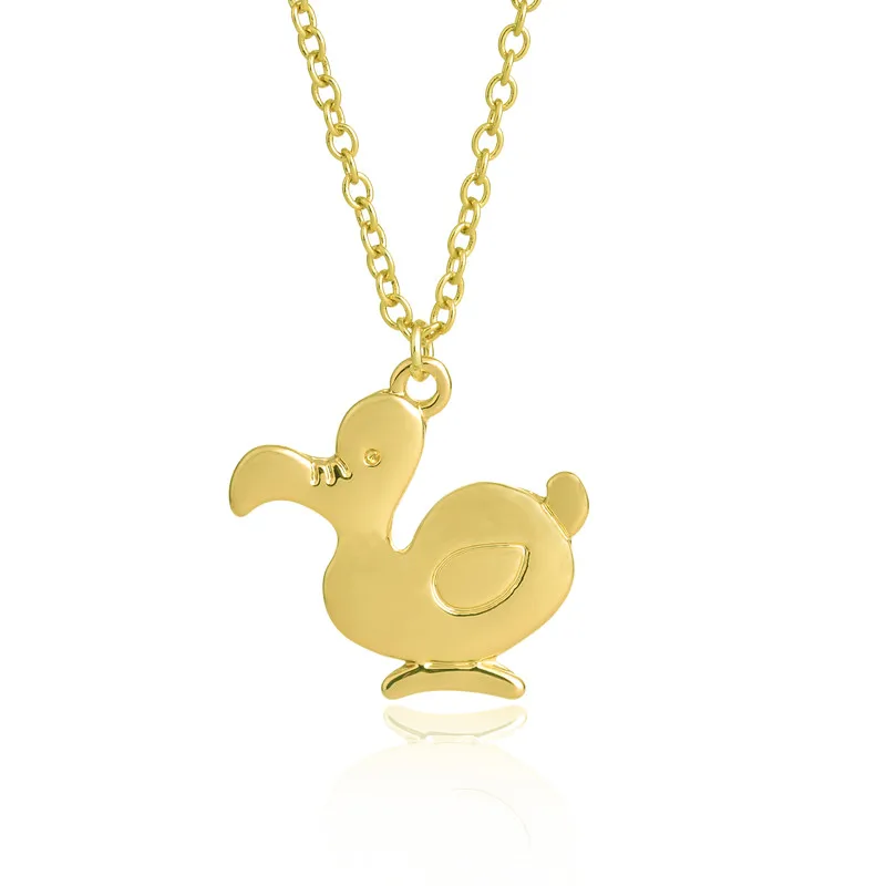 

Simple Fashion Gold Silver Baby Duck Necklace Dodo Duck Necklace Cute Duck Animal Jewelry