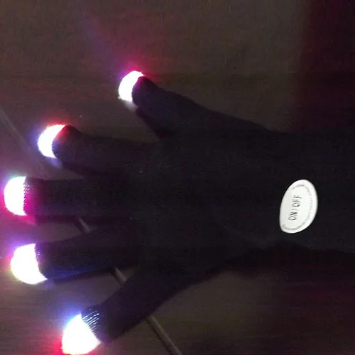 Мигающий светодиодный напальчник перчатки унисекс светильник светящиеся палочки перчатки варежки
