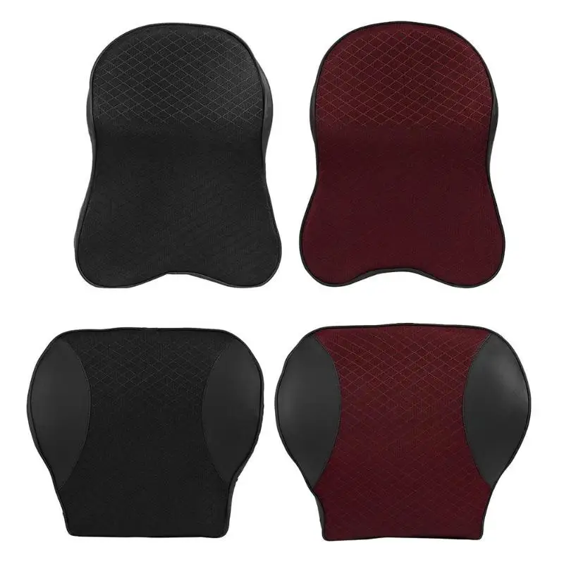 Подушка для сиденья автомобиля шеи Ортопедическая подушка "с памятью" Универсальная автомобильная подушка PU кожаный подголовник подушка-подголовник для шеи поясничная поддержка спины