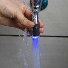 1 шт. фантастическое свечение светодиодный светильник водопроводный кран головки Температурный датчик 3 цвета Изменение RGB свечение ванная комната кран насадка, аэратор