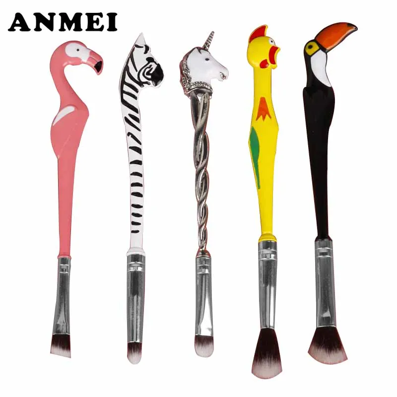 5Pcs Pro Unique Magical Animal Makeup Brushes Set Eyeshadow Eye Lip