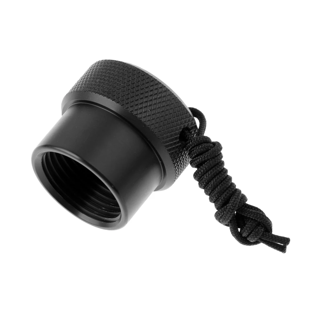 Lightweight ABS Replacement Dive DIN Tank Valve Dust Plug  Attached with Rope for Underwater Scuba Diving Accessories Black