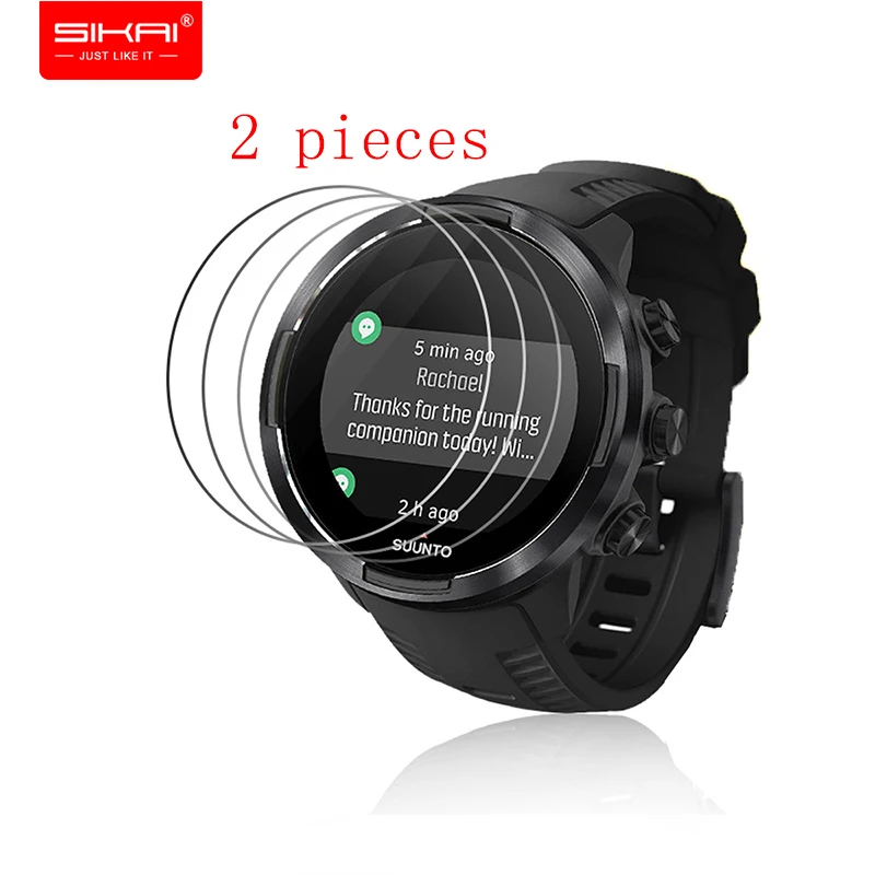 

SIKAI 2 pieces Clear Premium Tempered Glass For Suunto 9 Baro Smart Watch Screen Protector For Suunto 9 Film