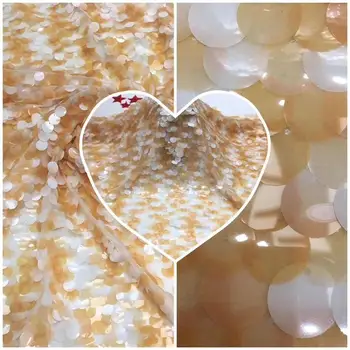 

5yards good quality embroidered lace fabric nice tulle mesh lace JIANXI.C-62312 with sequins