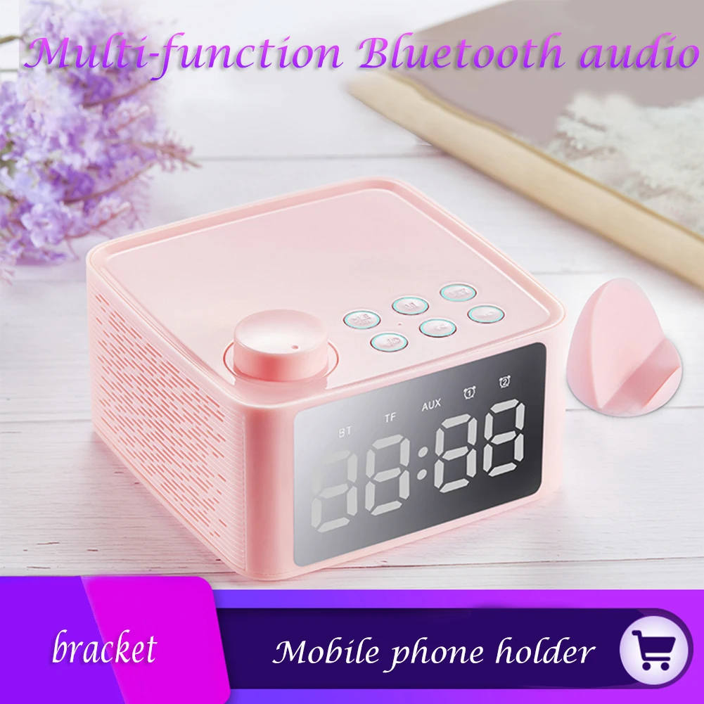 Bluetooth динамик с подставкой двойной будильник радиокарта сабвуфер Настольный многофункциональный подарок аудио часы Bluetooth звук