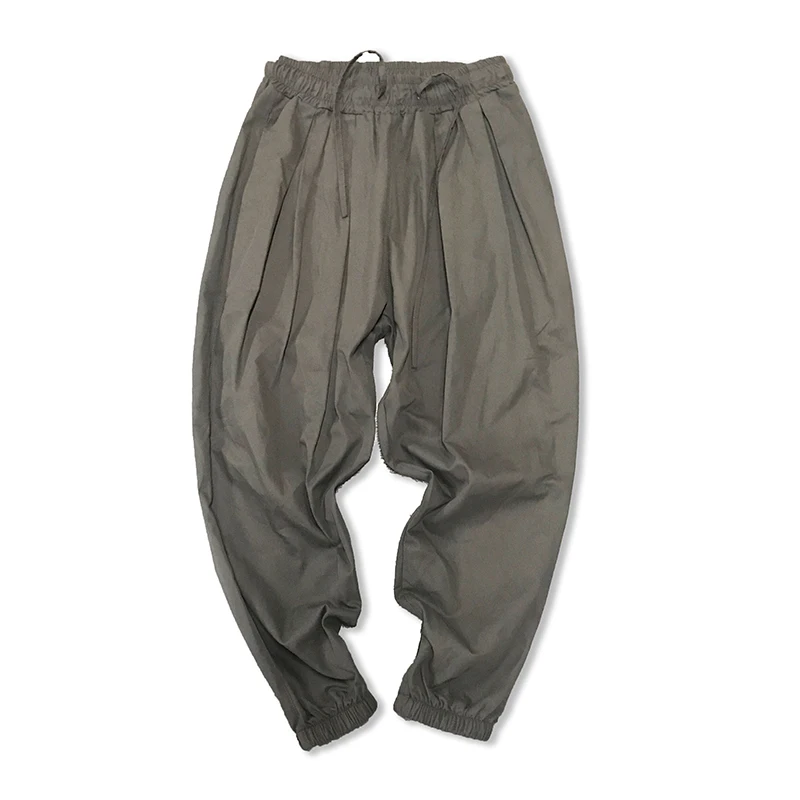 Fashion Casual Men's Cropped Trousers Autumn New M-2XL Solid Color Loose Beam Pants Black Gray Personality Youth Popular