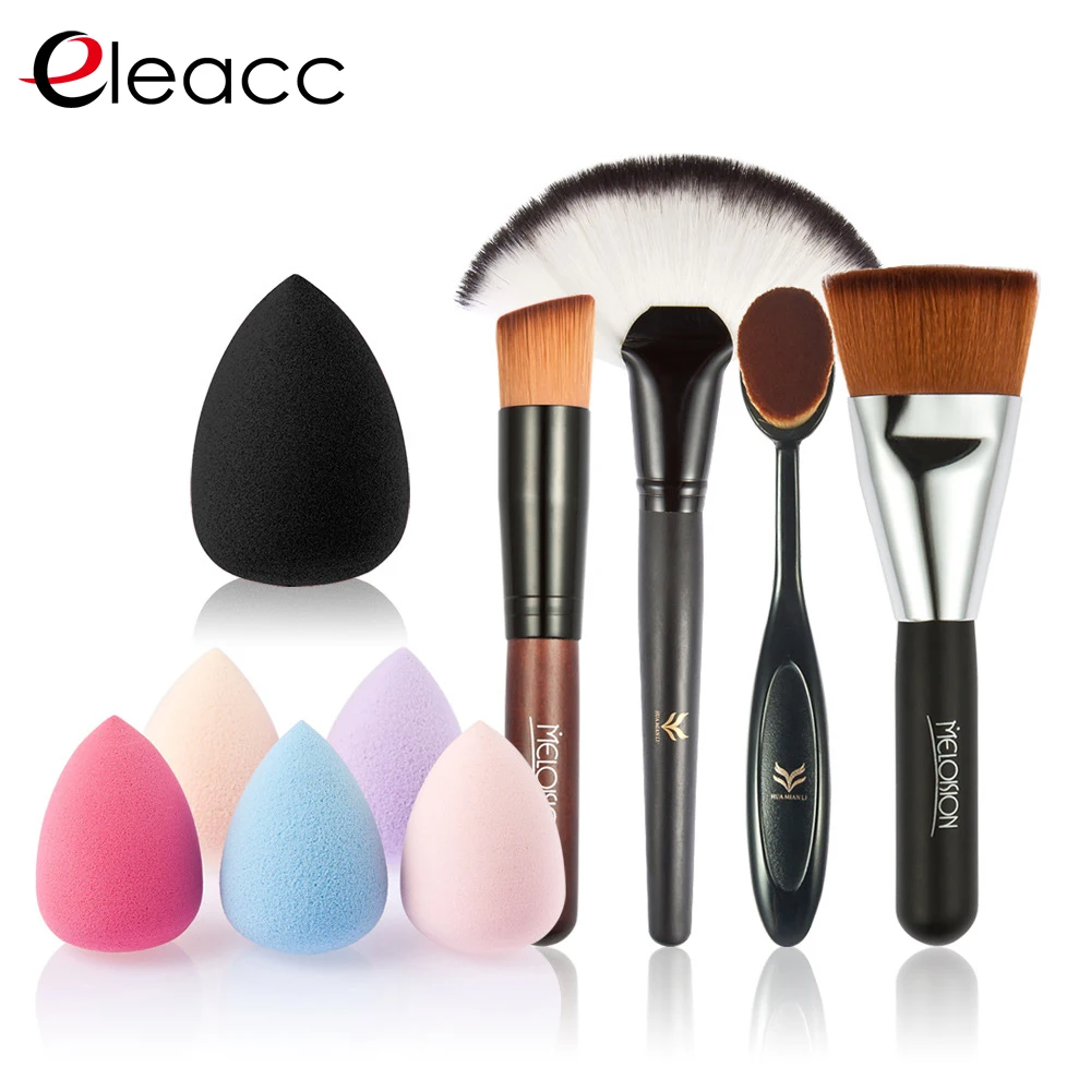 HUAMIANLI Makeup Foundation Brushes plus Cosmetic Foundation Sponge