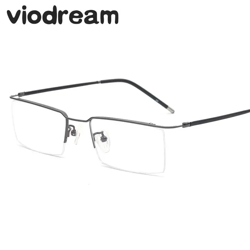 Viodream, деловые мужские простые полуочки для отдыха, оправа из титанового сплава, оптические очки по рецепту, оправы для очков