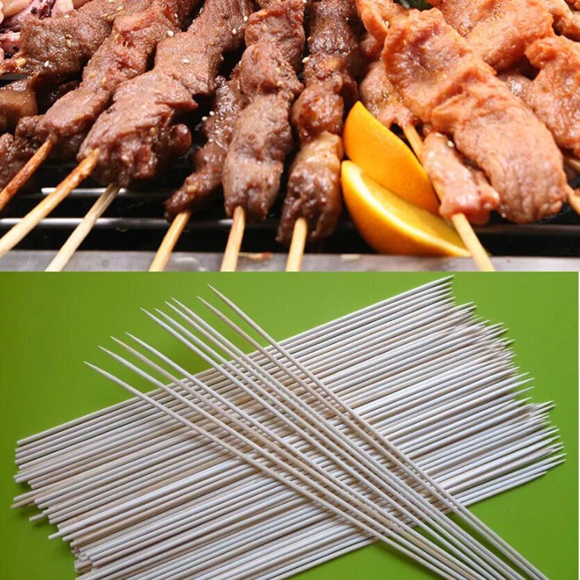 New 250pcs/Pack 50*5mm Bamboo Wooden BBQ Party Skewers Set Natural Bamboo sticks High quality BBQ Stick