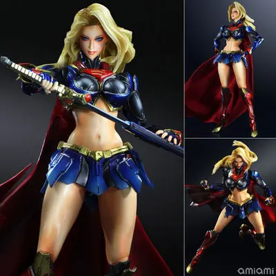 

Supergirl Action Figure Play Arts Kai Movable PVC Toys 270mm Anime Movie Model Super Woman Playarts Kai