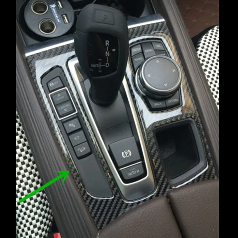 Углеродного волокна консоли Кондиционер Выход украшения Рамка воздуха накладки для вентиляционных отверстий Накладка для BMW X5 F15 X6 F16-18 автомобильный Стайлинг