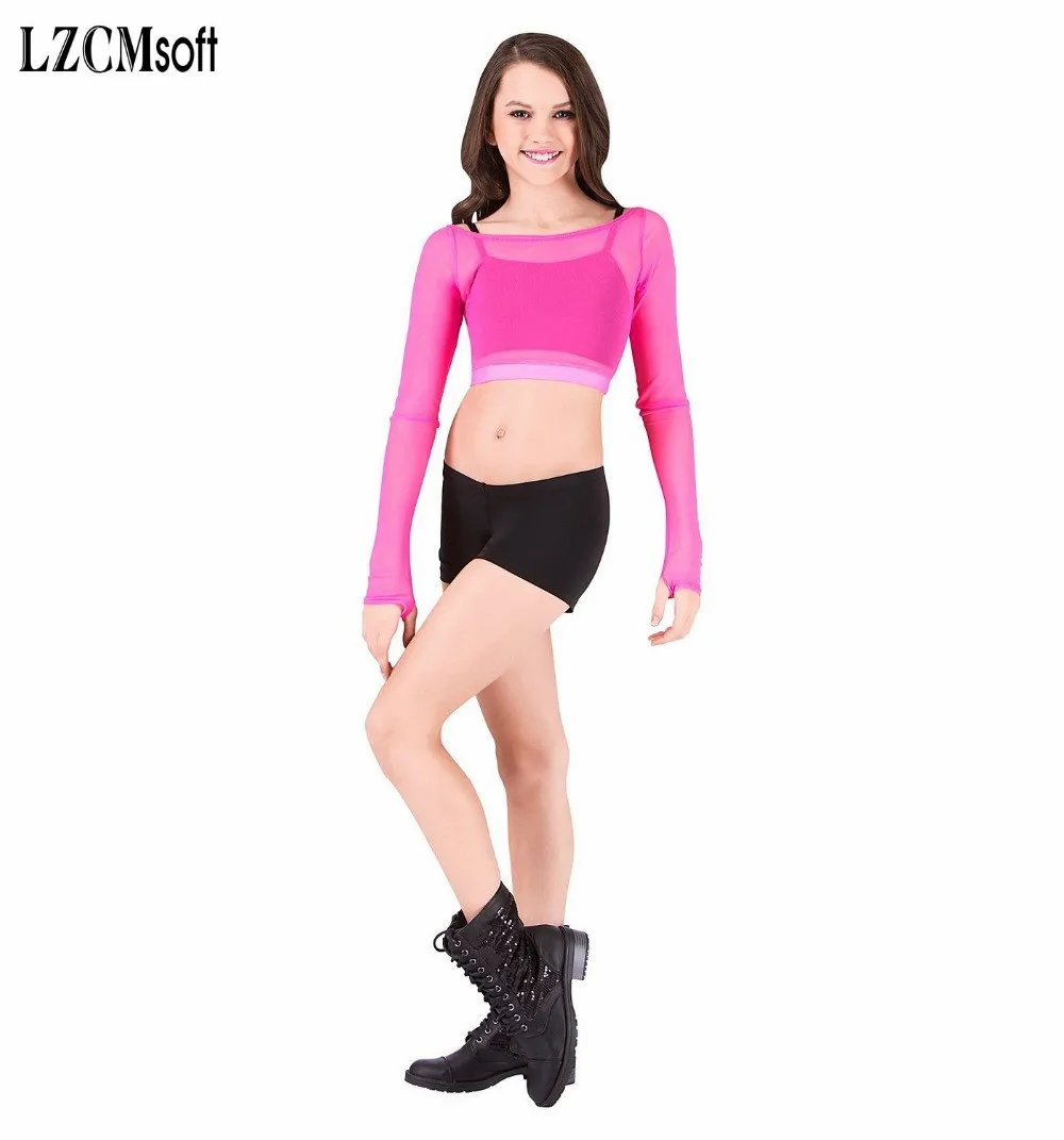 Child-Black-Spandex-Dance-Shorts-For-Girls-Low-Waisted-Lycra-Stage-Performance-Workout-Dance-Shorts-for