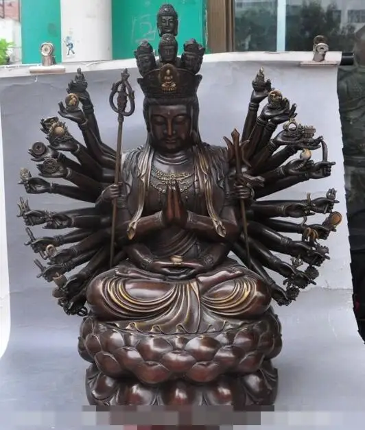 

S6450 26 tibet buddhism bronze seat lotus Avalokitesvara Guanyin Bodhisattva statue D0318