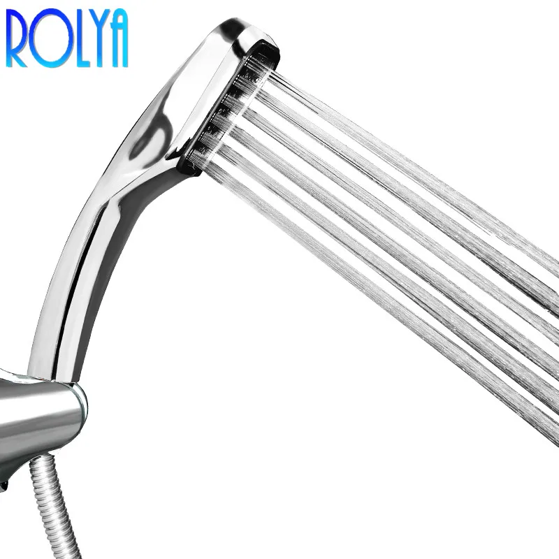 

ROLYA ABS Chrome Bathroom Single Function Hand Shower Head High Water Pressure Handheld Shower