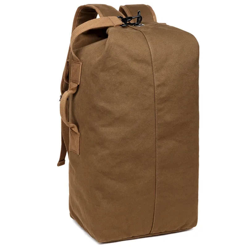 

Men's new large-capacity canvas bucket type backpack Wear-resistant, light-reducing, breathable outdoor travel bag
