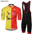 Neue Stil 2017 Lustige Lächelndes Gesicht Radfahren Jersey Sets Atmungsaktives Kurzarm Bike Ropa Ciclismo Gel Pad Trägerhose Atmungsaktive| | -