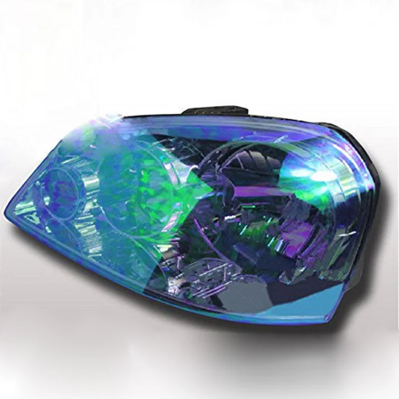 JX-LCLYL 12"x78" Chameleon Colorful Blue Car SUV Headlight Taillight Vinyl Tint Film Wrap