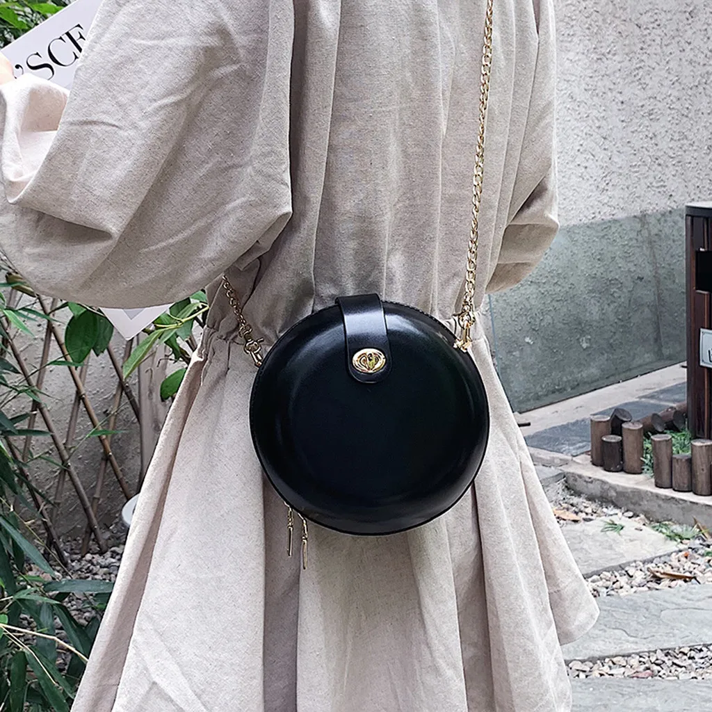 

Woman Round Casual Shoulder Bag Female Adjustable Braided Tassel Small Round Bag Lady Versatile Funny Bag Bolsa Feminina 2019#N3