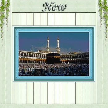 

Pilgrimage to Mecca religious scenery paintings Counted printed on canvas 14CT 11CT Cross Stitch Needlework kits Embroidery Sets