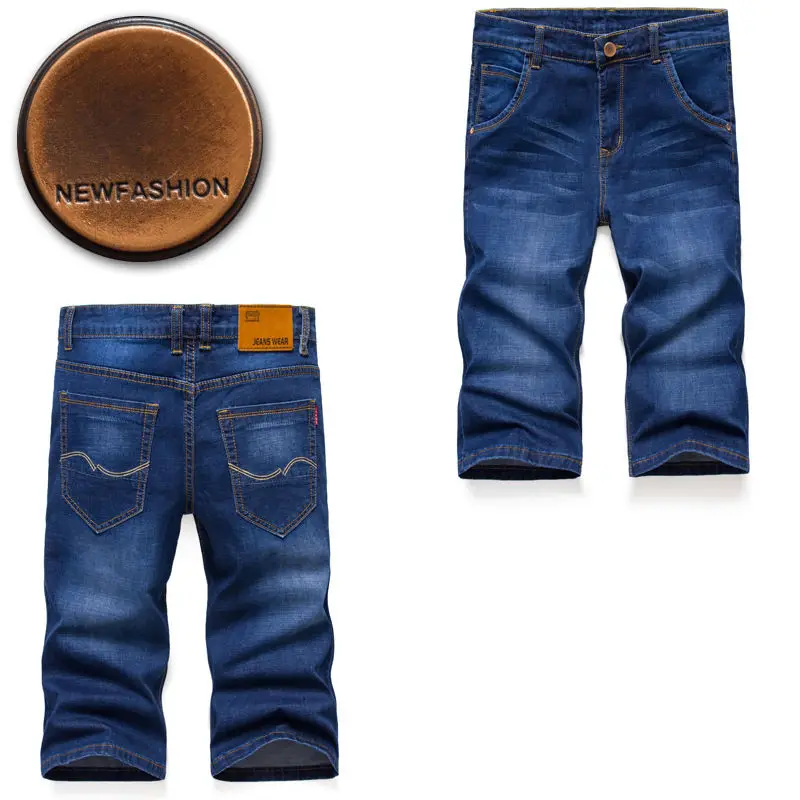Летние новые мужские Стрейчевые короткие джинсы модные повседневные тонкие высококачественные эластичные джинсовые шорты Мужская брендовая одежда PL001 - Цвет: 013 dark blue -5