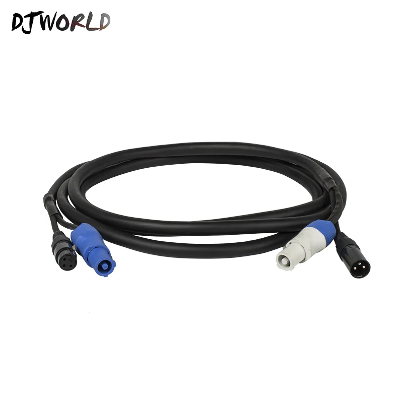 Djworld 2 Meters/ 3 Meters Length Combination Powercon Plug DMX Signal Line Power Line For Stage Light Stage Light Accessories