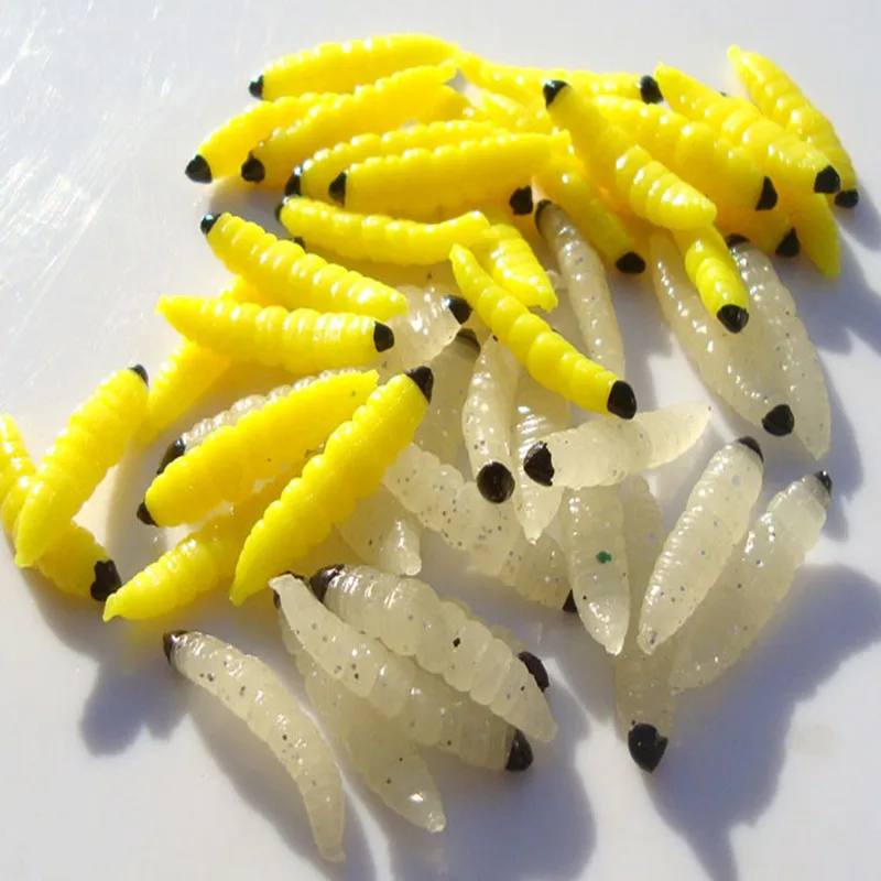 Y217 50pcs / lot bionic bait maggots 3 cm road and soft bait maggots