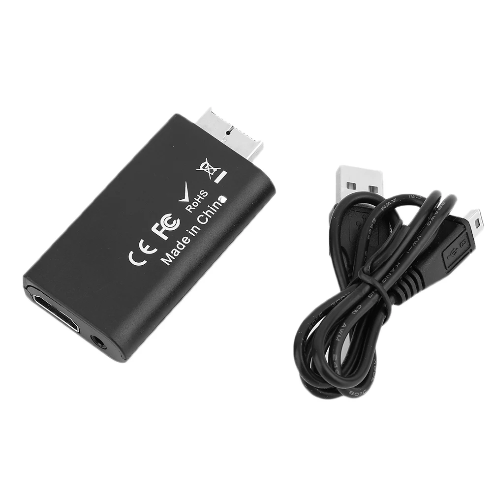 

Premium Version For PS2 To HDMI Video Converter Adapter Practical For PS2 Ypbpr USB/5V Input HDMI Audio Output Black