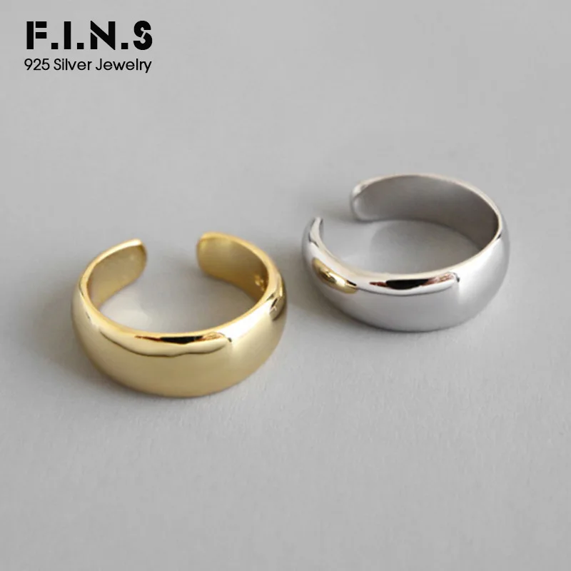 

F.I.N.S 1PC S925 Sterling Silver Ear Buckle Minimalist Geometric Smooth Female Ear Cuff Simple Clip Earrings Without Piecing