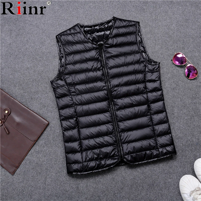 Riinr 2017 Fashion New Arrival Vest Autumn And Winter Outwear High Quality Casual Ultralight V-Neck Duck Down Sleeveless Jacket Riinr 2017 Fashion New Arrival Vest Autumn And Winter Outwear High Quality Casual Ultralight V-Neck Duck Down Sleeveless Jacket