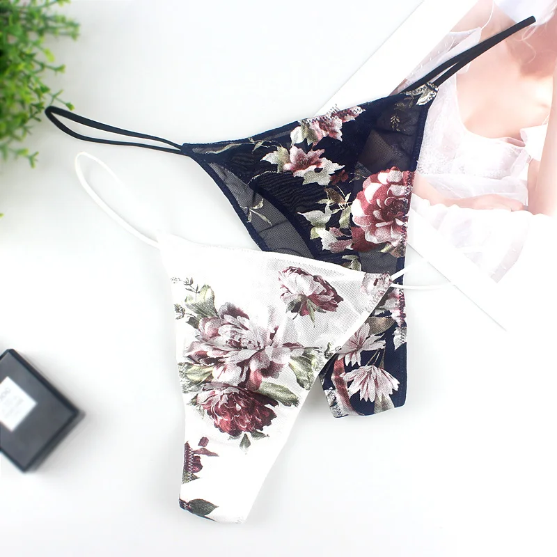 Sexy Lace Thong Transparent Panties High Waist Cotton Crtoch Briefs Underwear Women Soft and Breathable G-String Lingerie