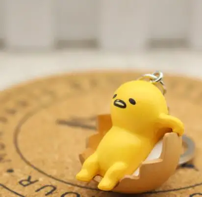 

Japan funny lazy egg yolk king doll key circle pendant accessories cute and lovely keychain