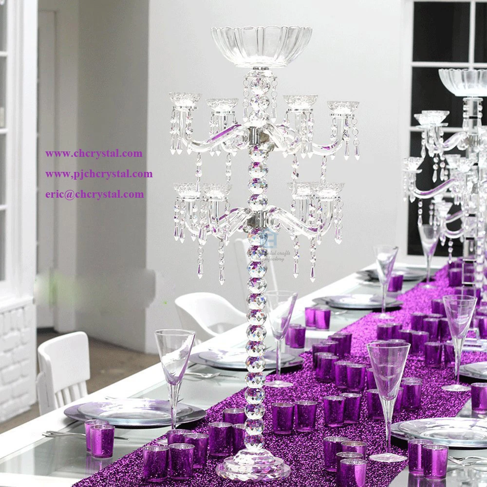 

Crystal Candelabra Made Of Many K9 Crystal Balls For Wedding Centerpiece, Folwer Stand For Wedding Decor,Bridal Table Flower.