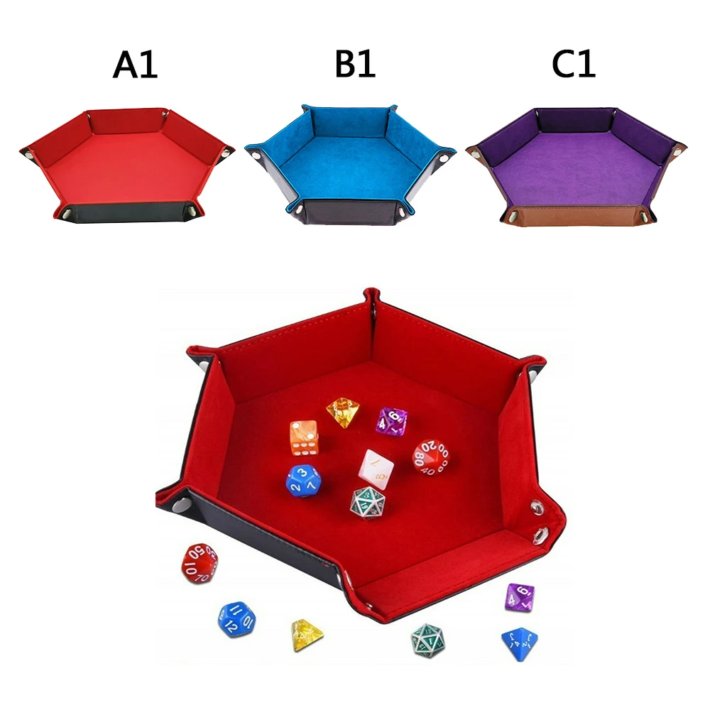 

Dice Tray PU Tabletop RPG Foldable Dice Holder Storage Box For DnD Board Games 2019 new