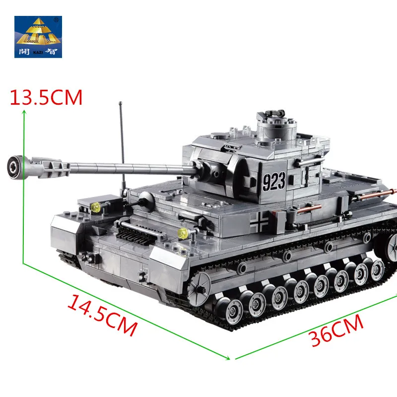  KAZI Large IV Tank 1193pcs Building Blocks Military Army model set Educational Toys for Children Co