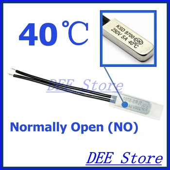 

10Pcs/lot 40C Degree Celsius / 104F NO Normal Open Thermal Protector Sensor Thermostat temperature control fuse switch 250V 5A
