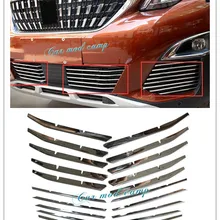 Для peugeot 3008 GT Нержавеющая сталь Передняя Нижняя решетка гриль+ передняя противотуманная фара крышка Украшение отделка 26 шт